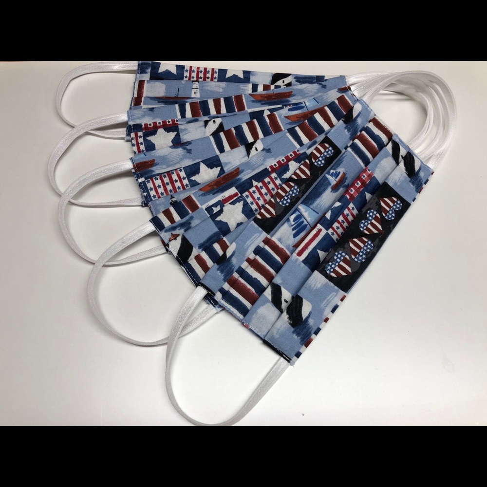 Cotton Face Mask Lighthouse Pattern
